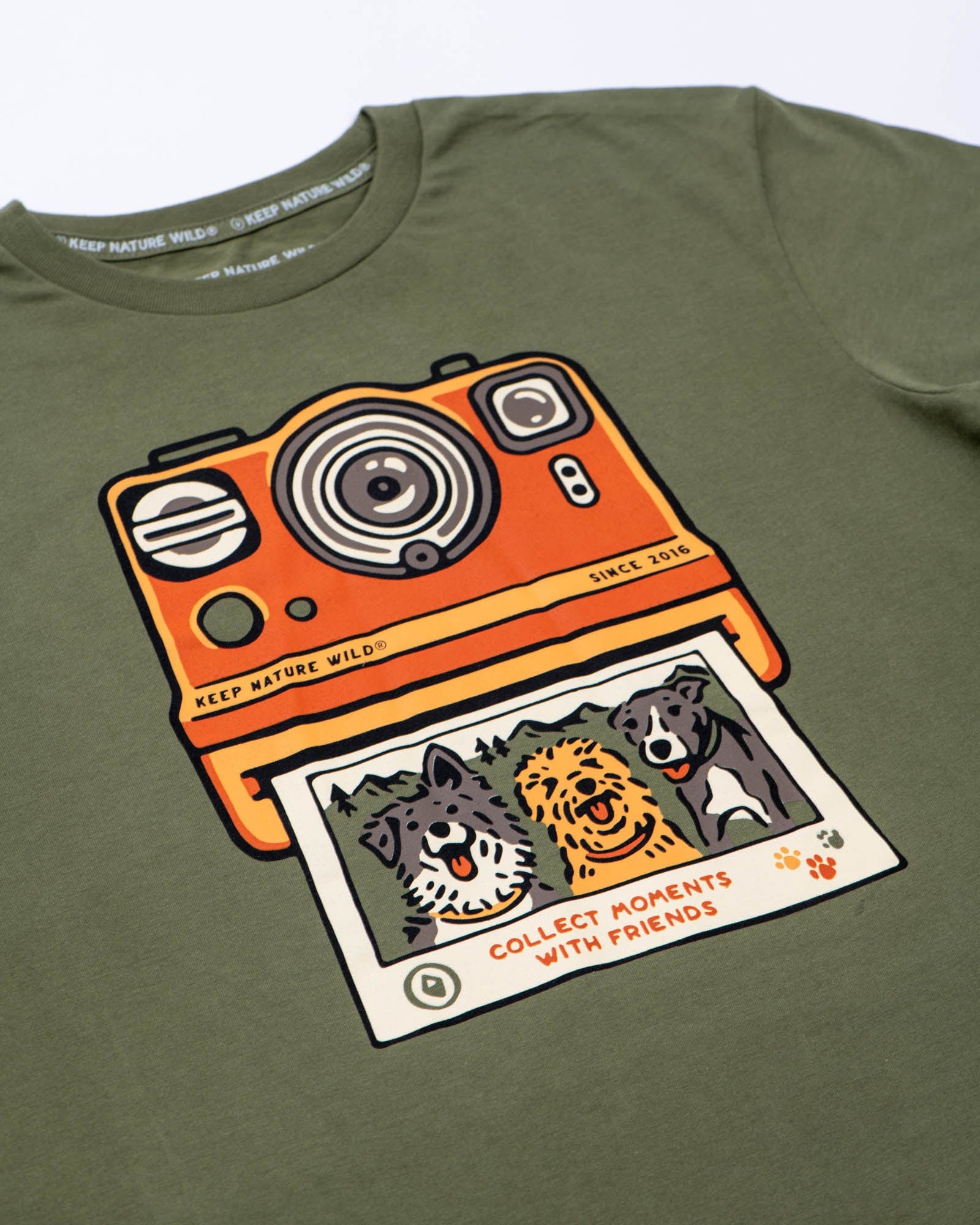 Keep Nature Wild Tee Collect Moments with Friends Unisex Tee | Olive