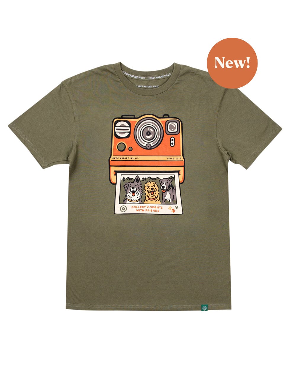 Keep Nature Wild Tee Collect Moments with Friends Unisex Tee | Olive