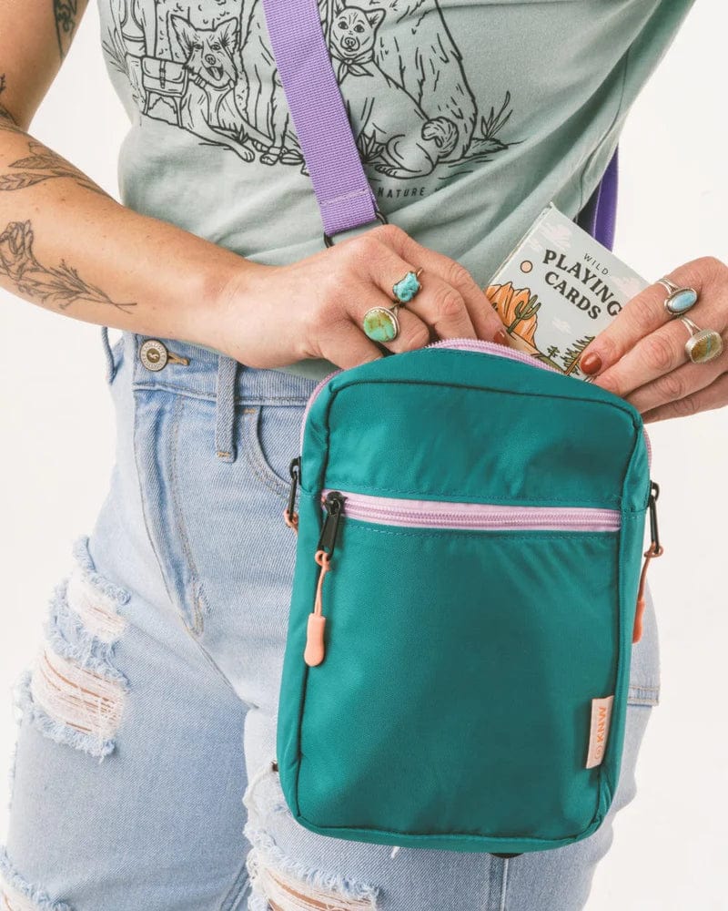 Keep Nature Wild Crossbody Bag + Mystery Stickers Bundle | Teal/Lavender