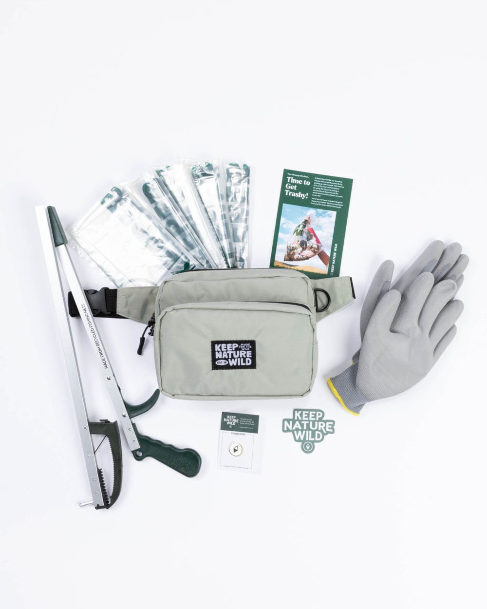 Keep Nature Wild WKA Gear Deluxe Fanny Pack Cleanup Kit | Stone (WKA Gear)