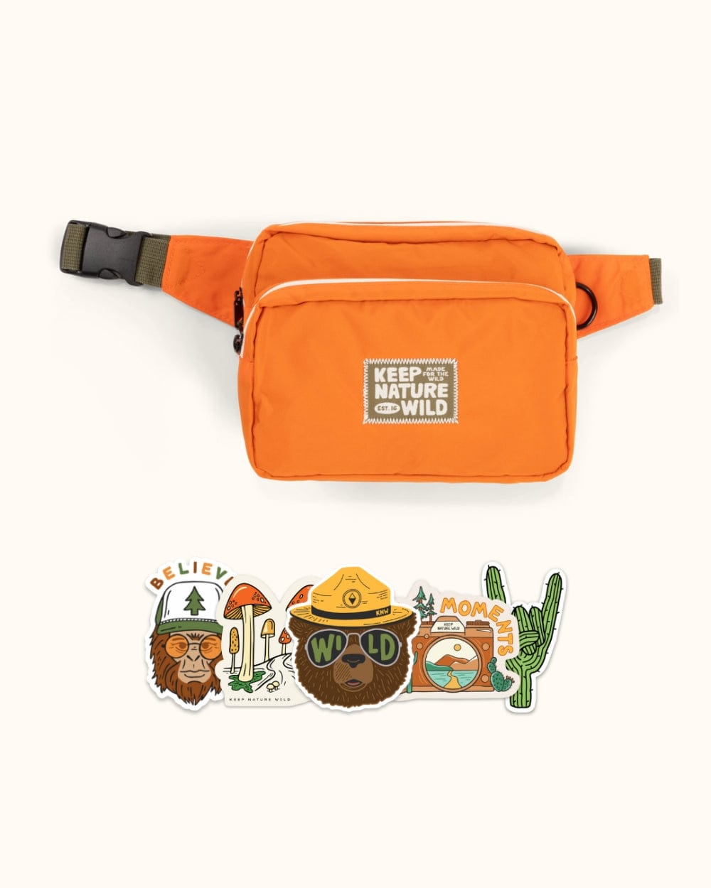 Keep Nature Wild Fanny Packs Fanny Pack + Stickers Bundle | Poppy/Olive