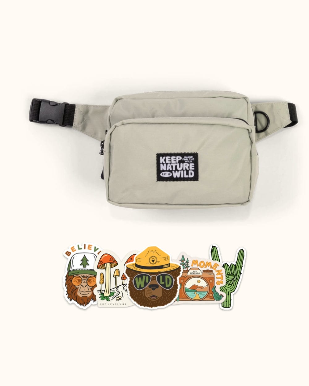 Keep Nature Wild Fanny Packs Fanny Pack + Stickers Bundle | Stone