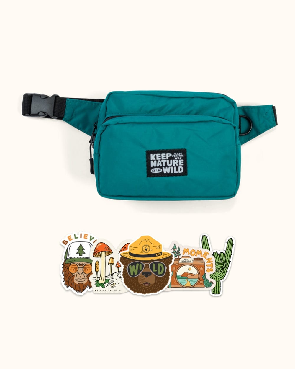 Keep Nature Wild Fanny Packs Fanny Pack + Stickers Bundle | Teal