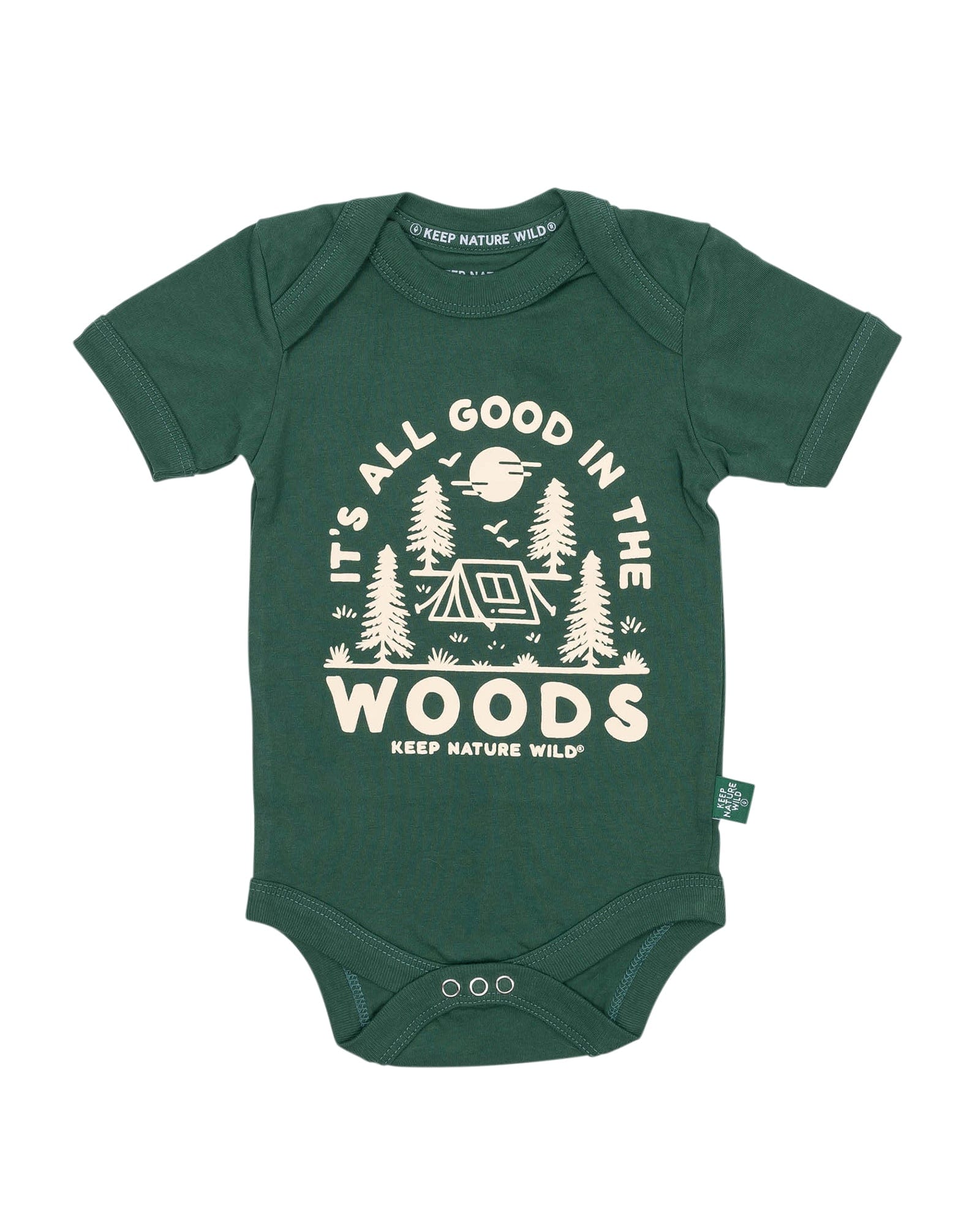 Keep Nature Wild Kids Good in the Woods Baby Bodysuit | Heather Forest