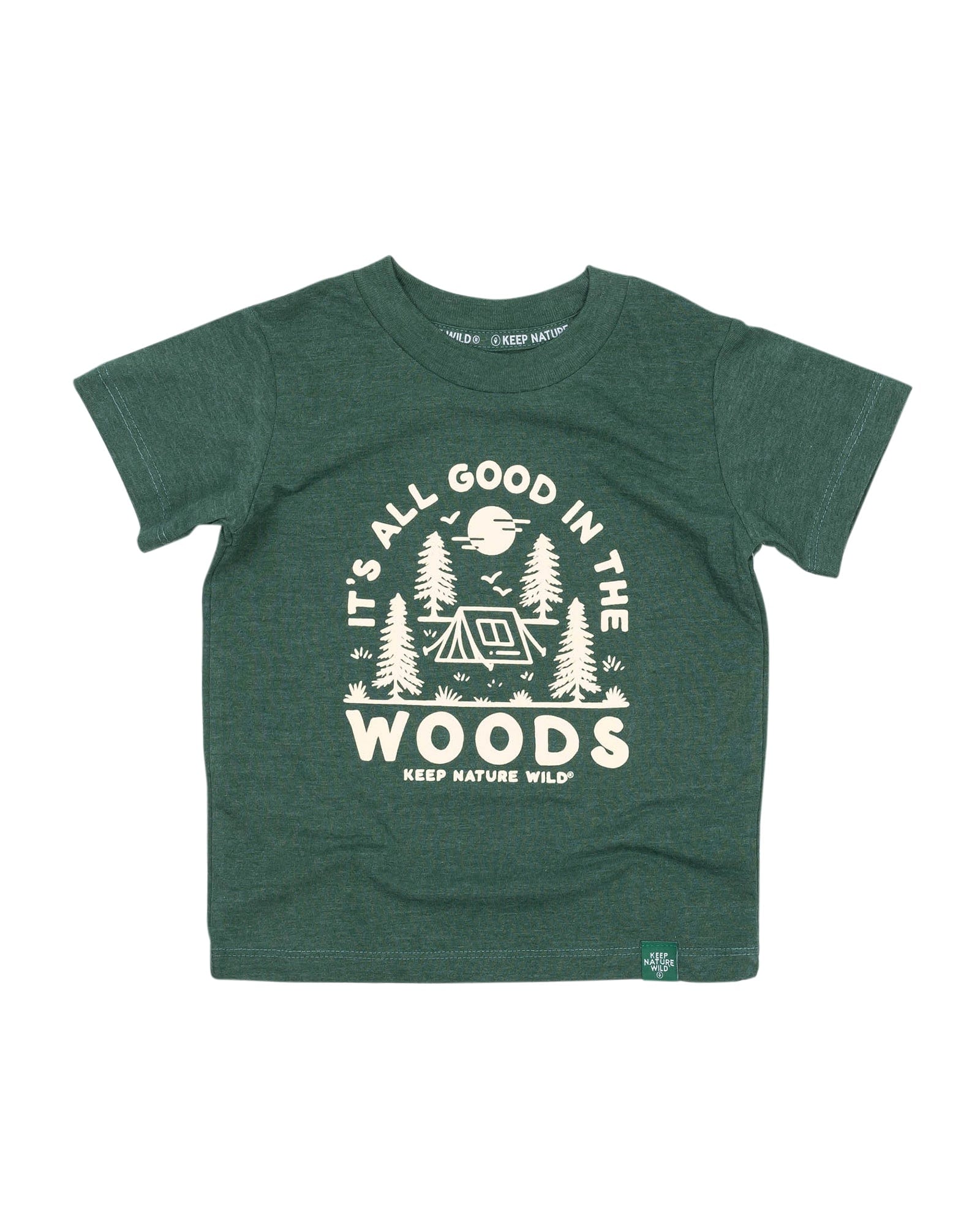 Keep Nature Wild Kids Good in the Woods Toddler Tee | Heather Forest