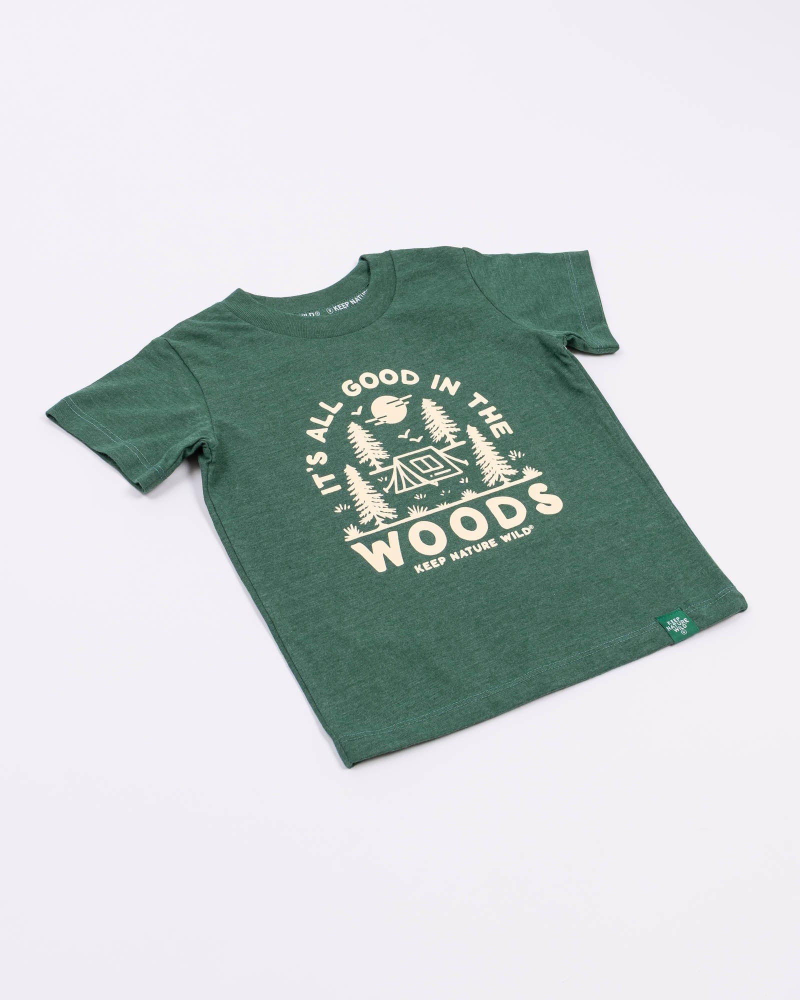 Keep Nature Wild Kids Good in the Woods Toddler Tee | Heather Forest