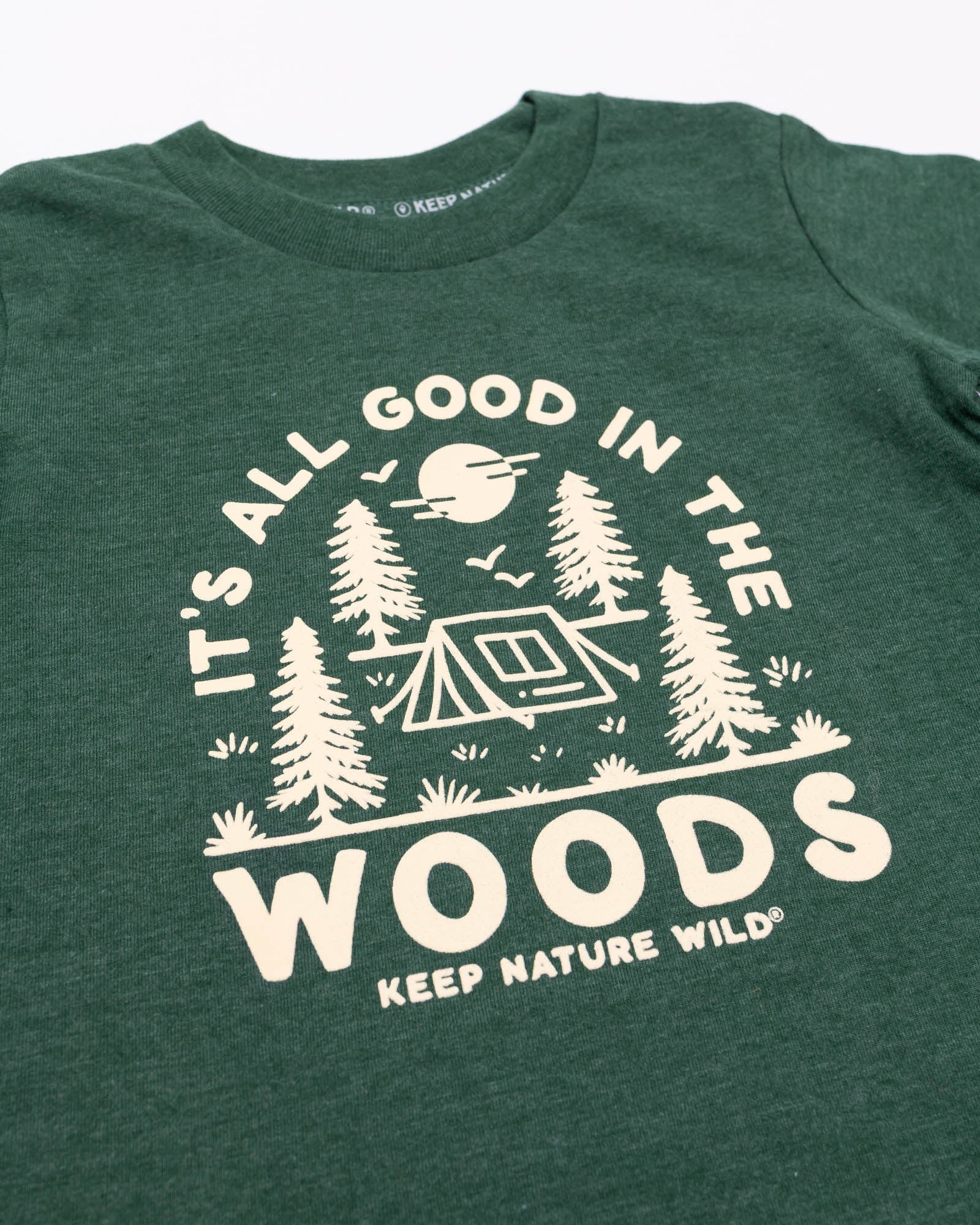 Keep Nature Wild Kids Good in the Woods Toddler Tee | Heather Forest