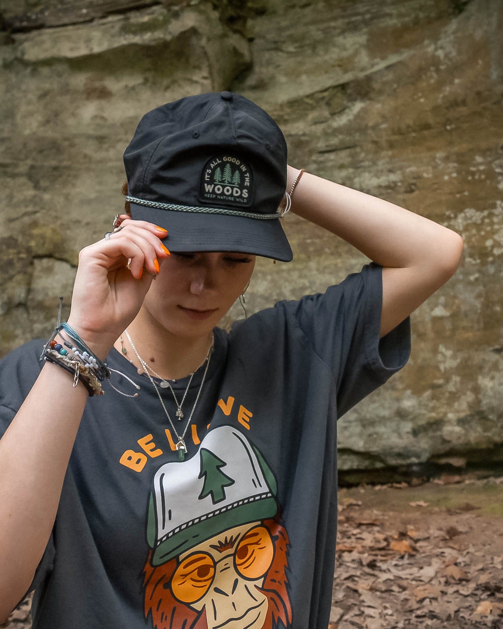 Keep Nature Wild Hat Good in the Woods Trail Hat | Black