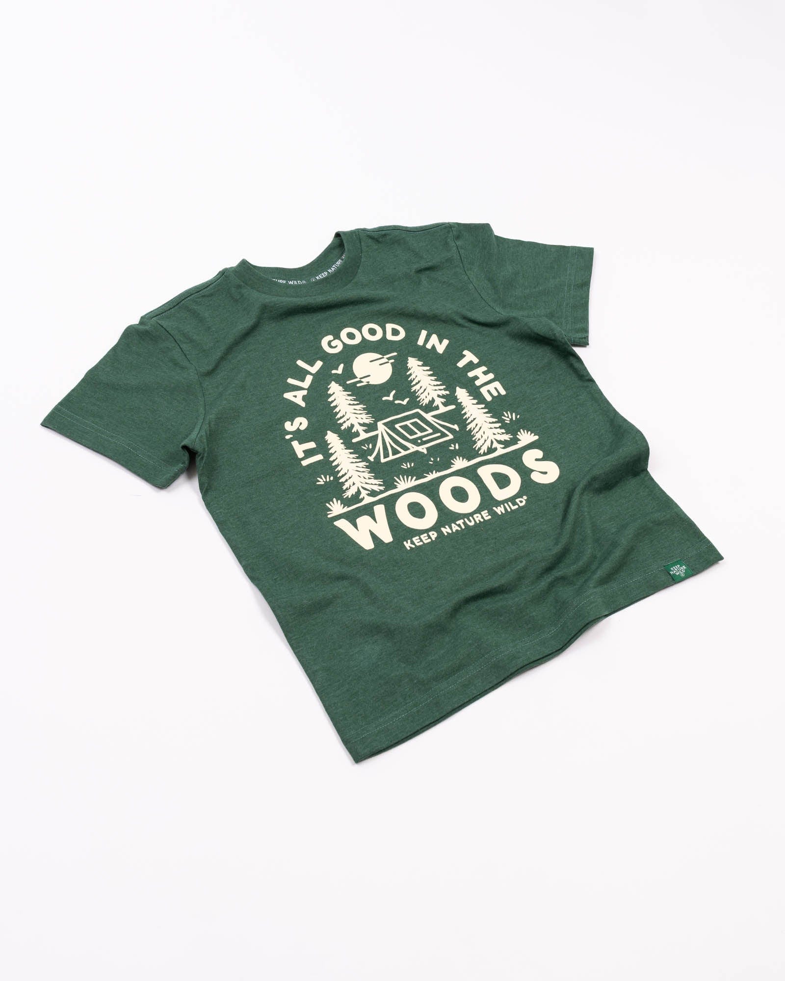 Keep Nature Wild Kids Good in the Woods Youth Tee | Heather Forest