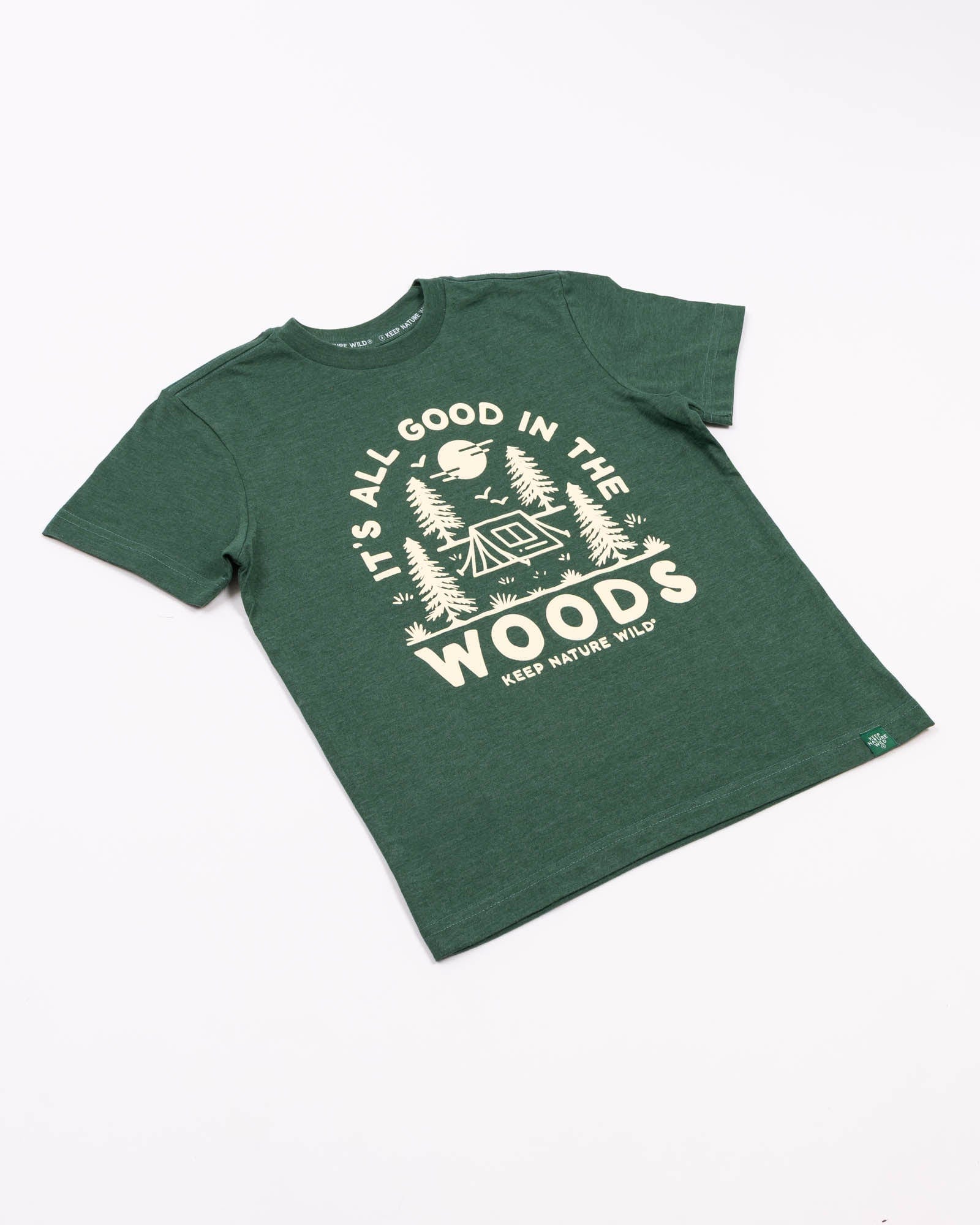 Keep Nature Wild Kids Good in the Woods Youth Tee | Heather Forest