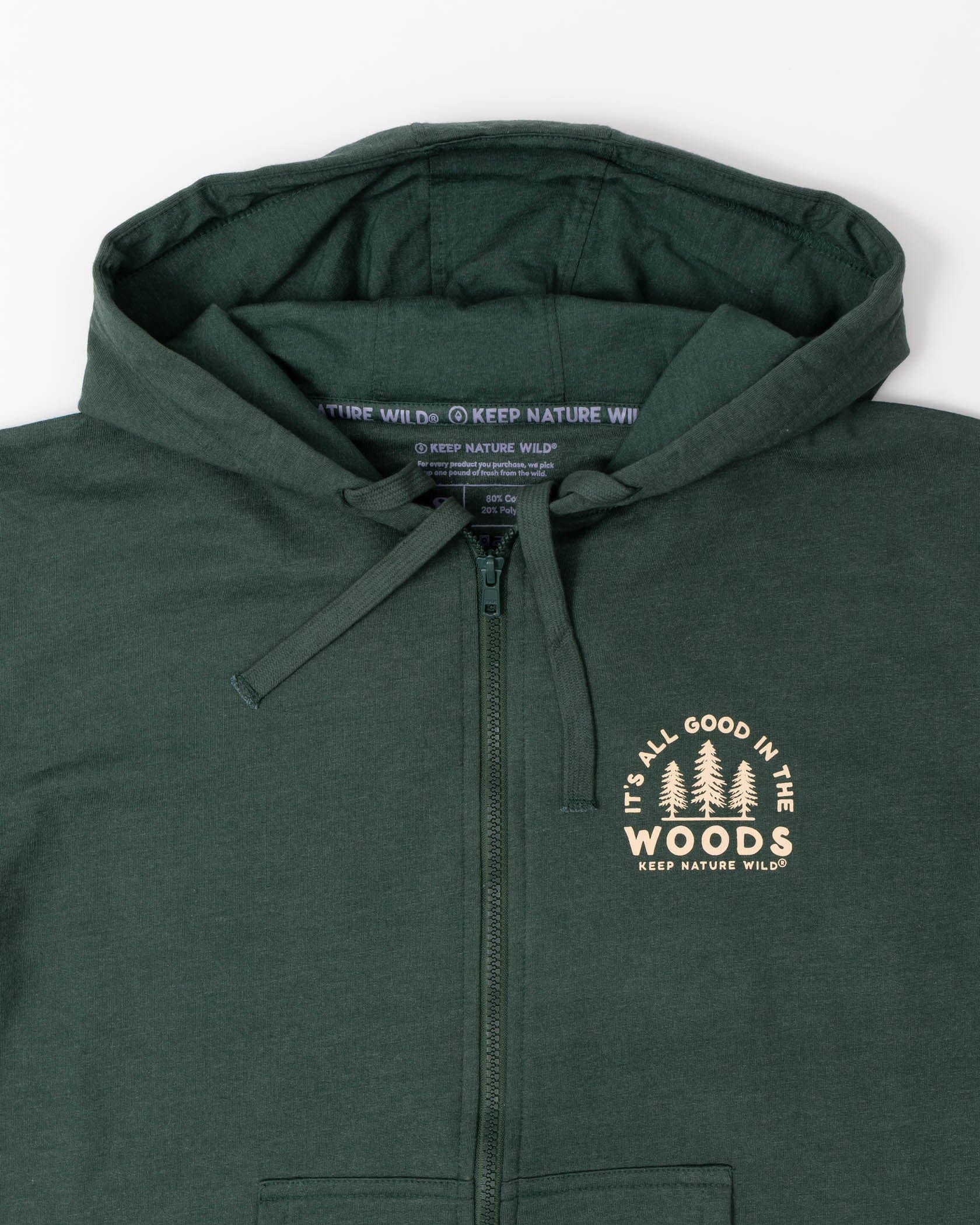 Keep Nature Wild Outerwear Good In The Woods Zip-Up Hoodie | Heather Forest
