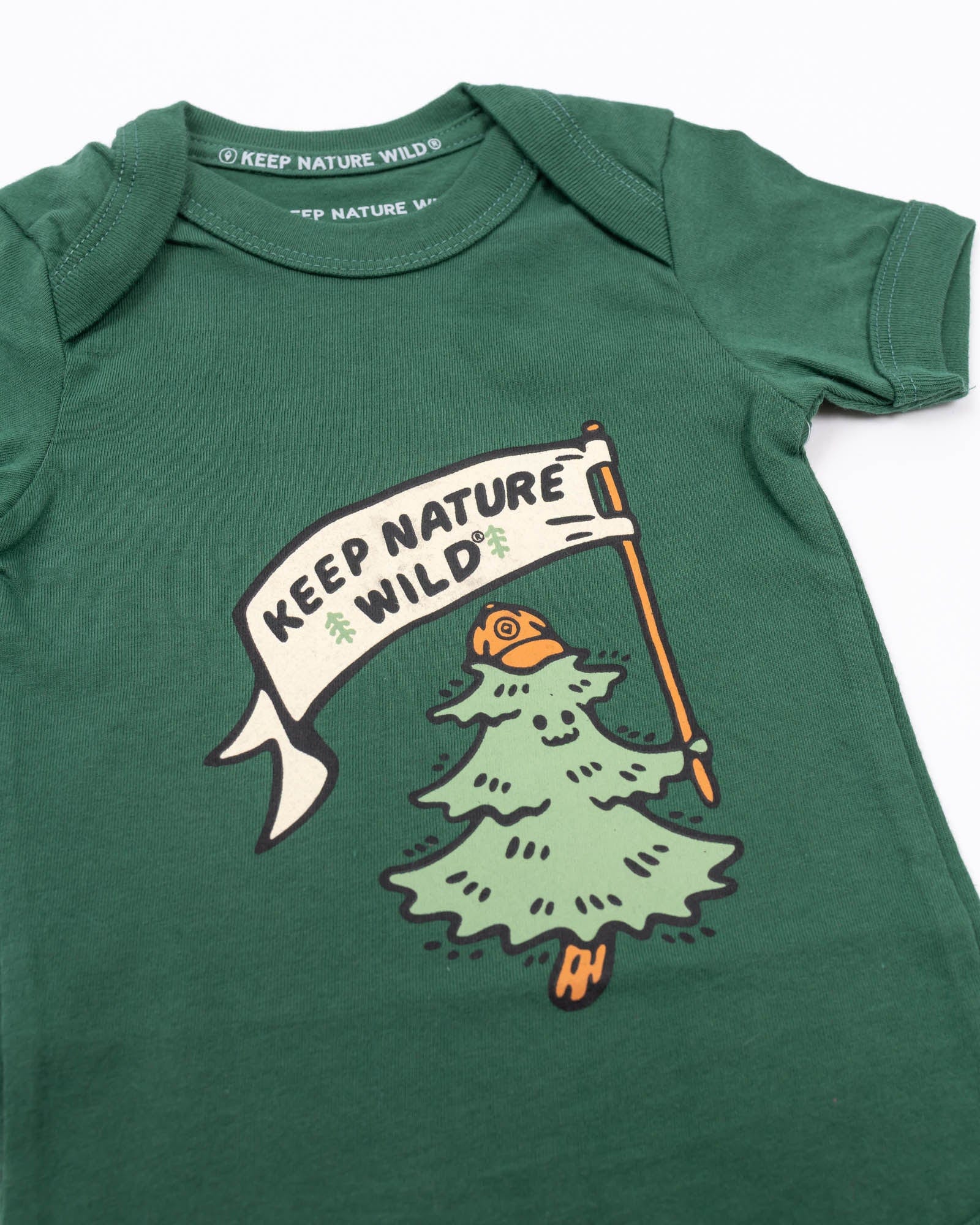 Keep Nature Wild Kids Happy Camper Pine Baby Bodysuit | Heather Forest