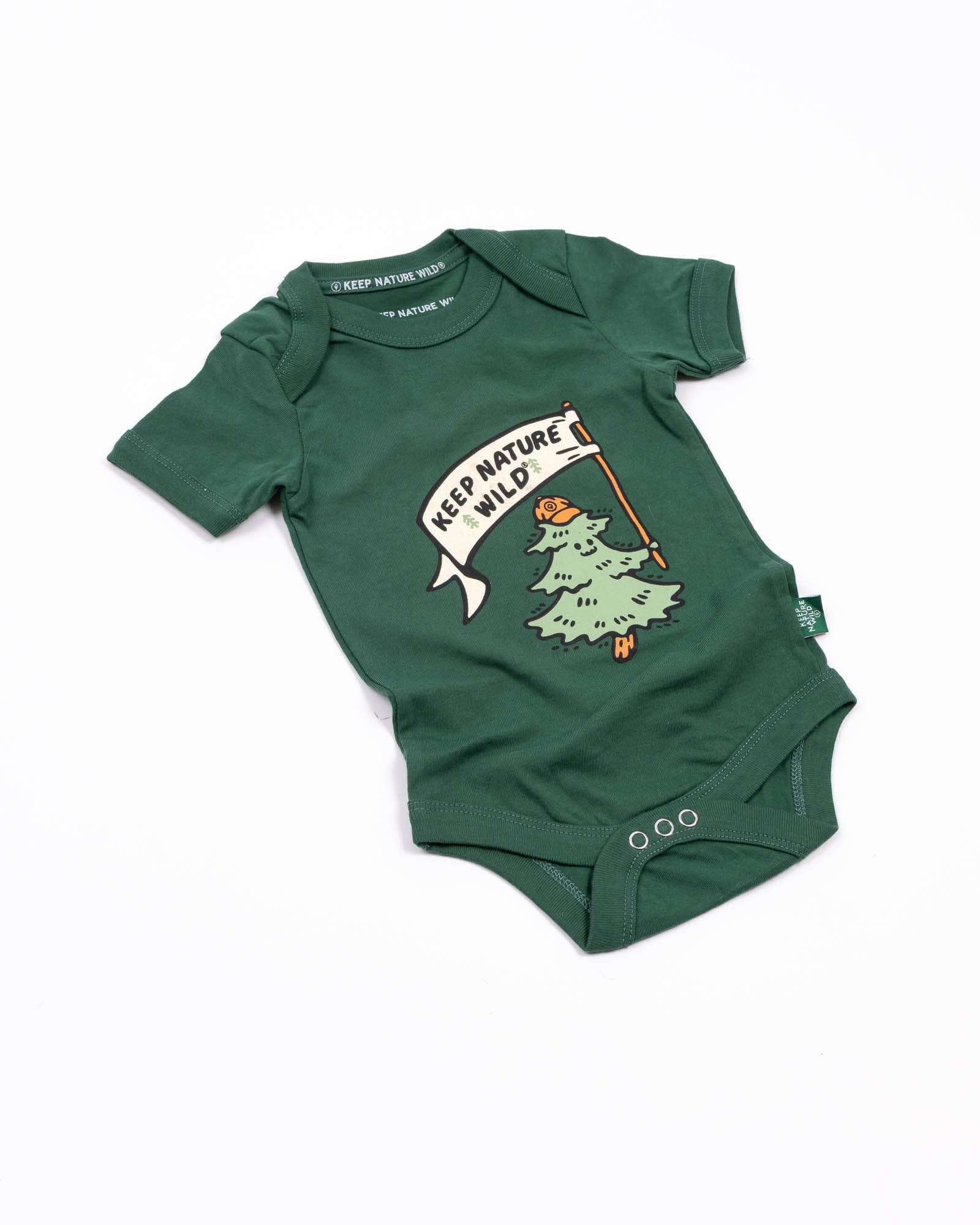 Keep Nature Wild Kids Happy Camper Pine Baby Bodysuit | Heather Forest