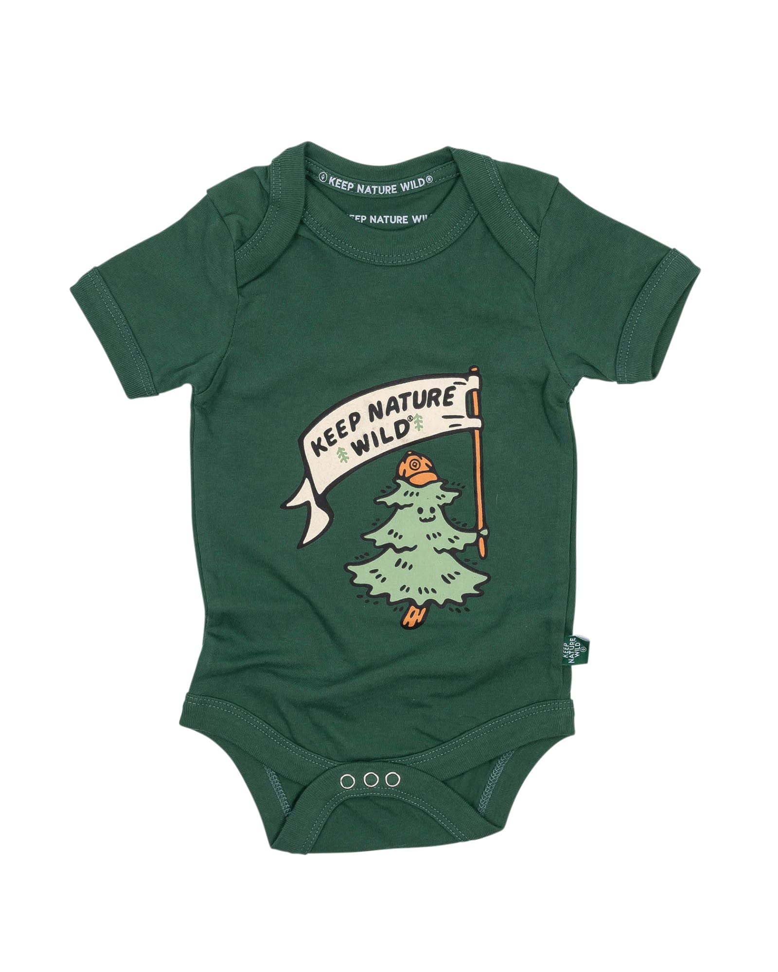 Keep Nature Wild Kids Happy Camper Pine Baby Bodysuit | Heather Forest