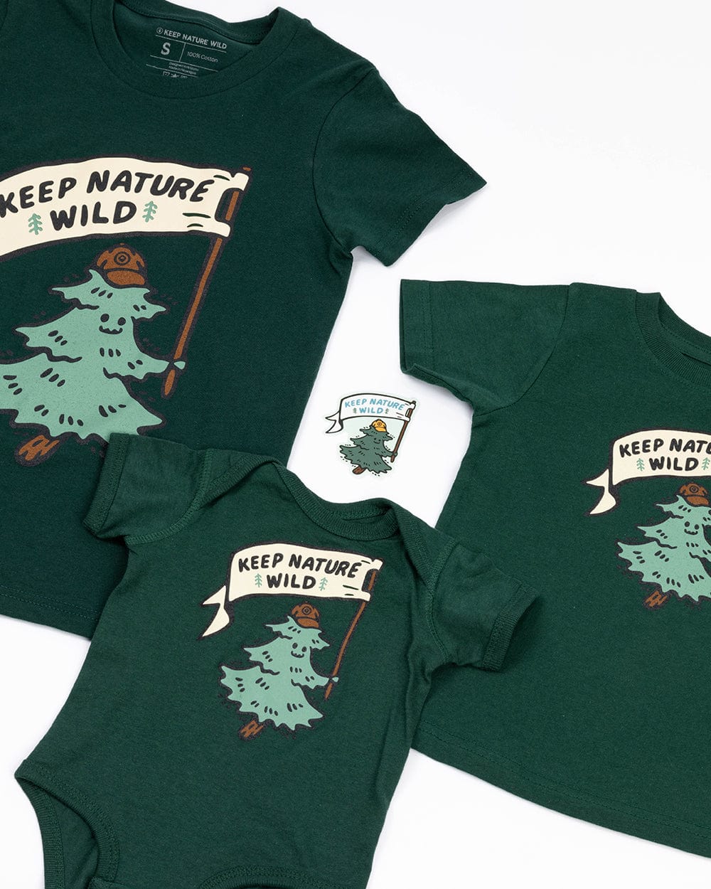 Keep Nature Wild Kids Happy Camper Pine Onesie | Forest