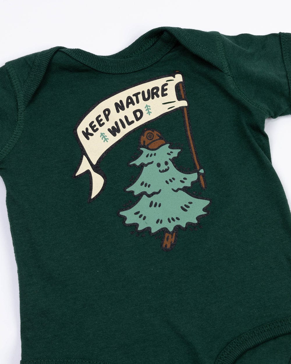 Keep Nature Wild Kids Happy Camper Pine Onesie | Forest