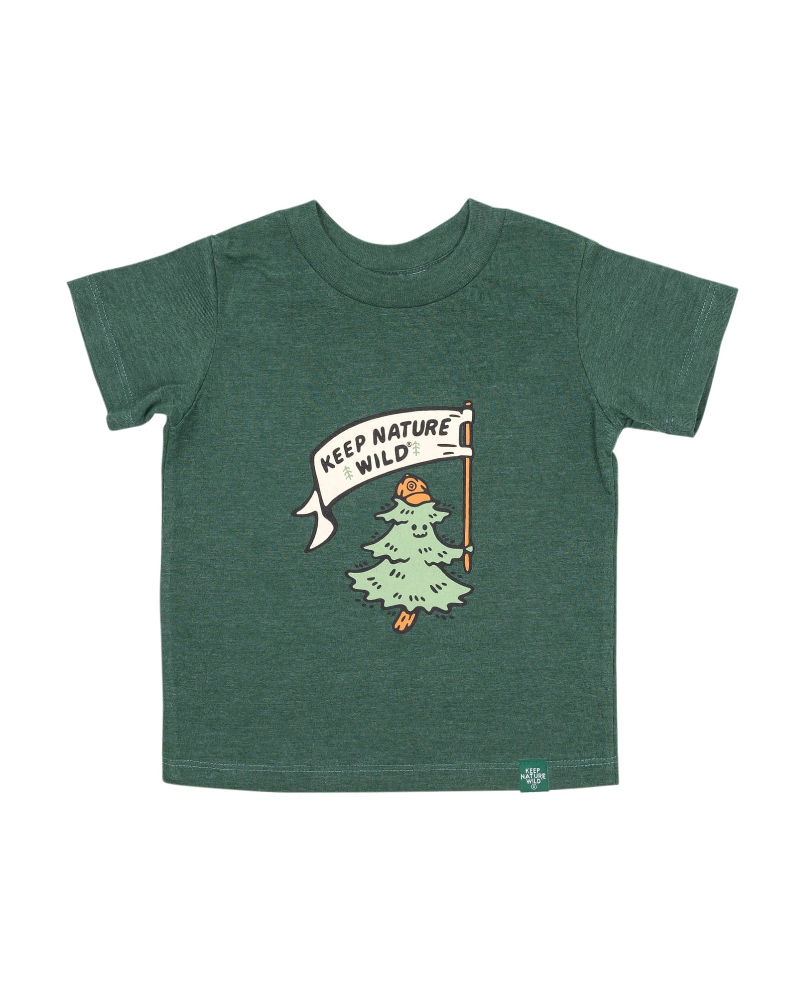 Keep Nature Wild Kids Happy Camper Pine Toddler Tee | Heather Forest