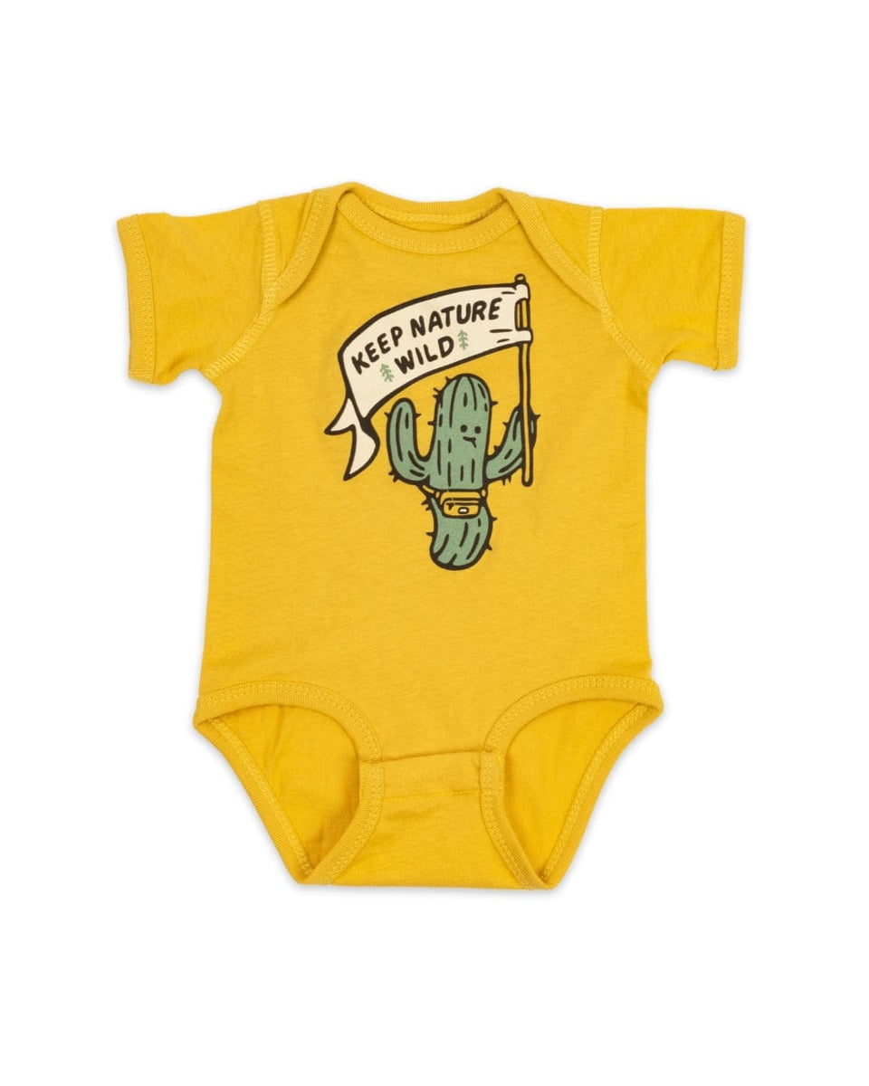 cactus onesie Happy Camper Saguaro Onesie Mustard