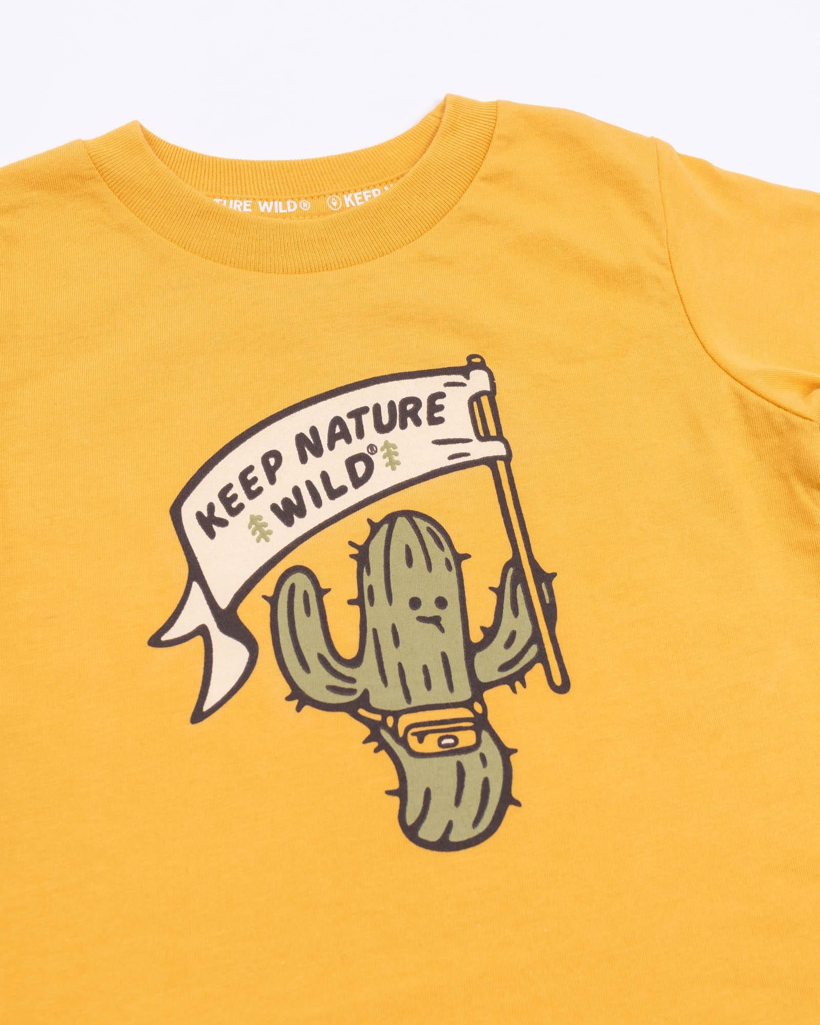 Keep Nature Wild Kids Happy Camper Saguaro Toddler Tee | Mustard