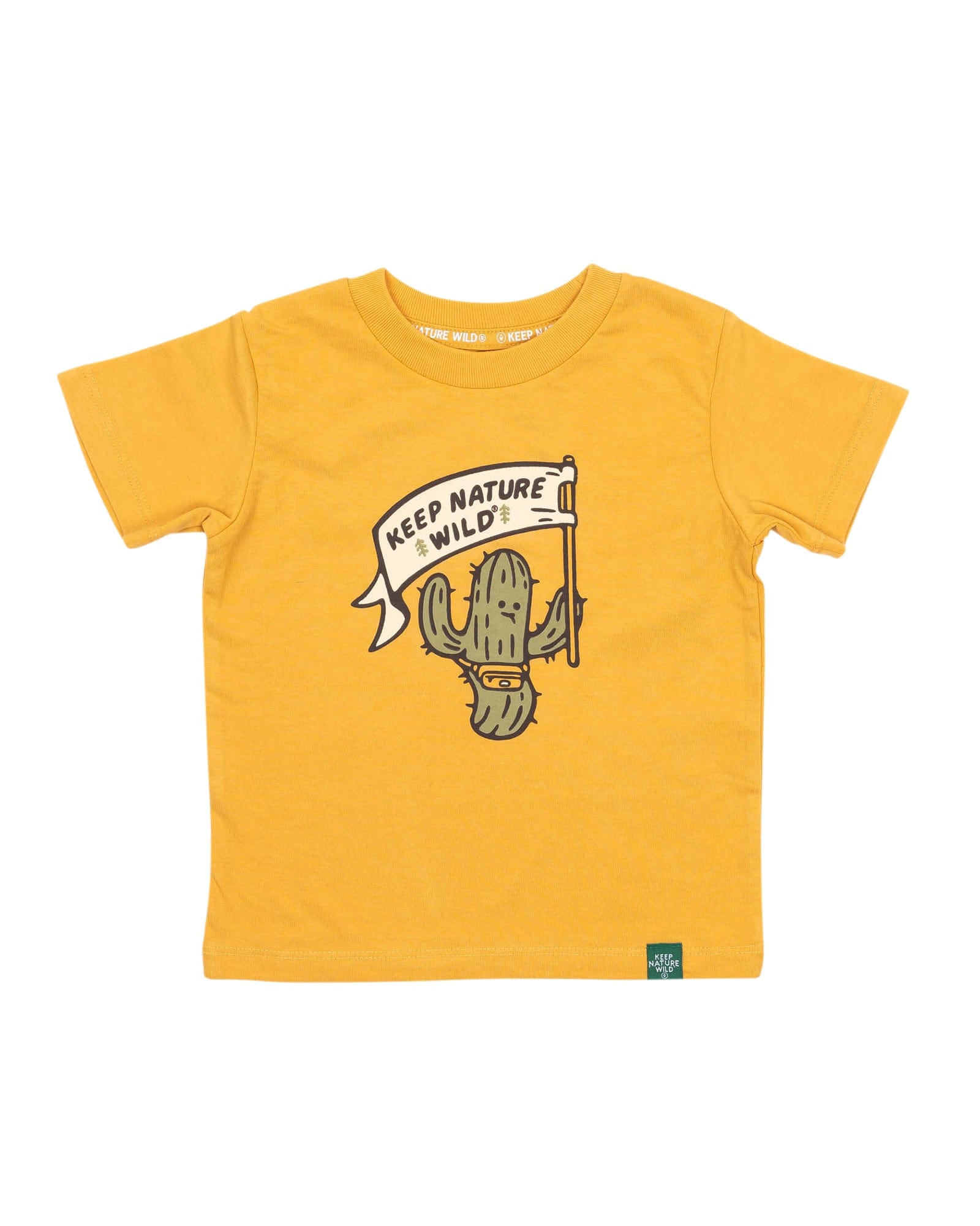 Keep Nature Wild Kids Happy Camper Saguaro Toddler Tee | Mustard