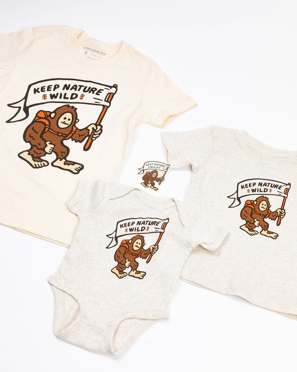 Keep Nature Wild Kids Happy Camper Squatch Youth Tee | Natural