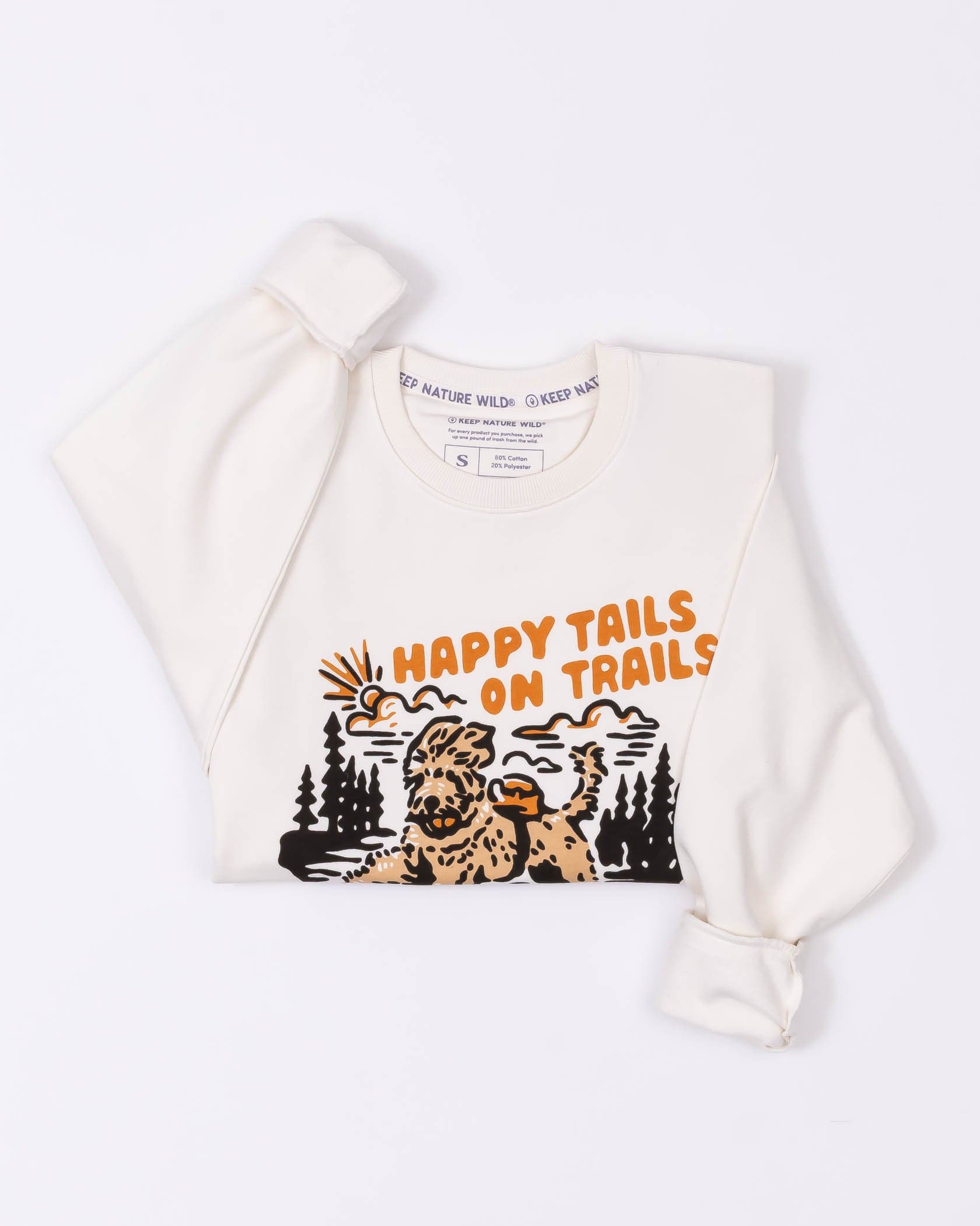 Keep Nature Wild Outerwear Happy Tails On Trails Crewneck Sweatshirt | Natural