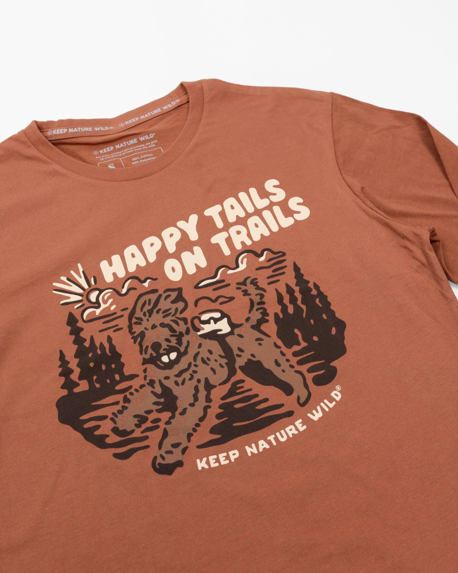 Keep Nature Wild Long Sleeve Happy Tails on Trails Forest Unisex Longsleeve Tee | Redwood