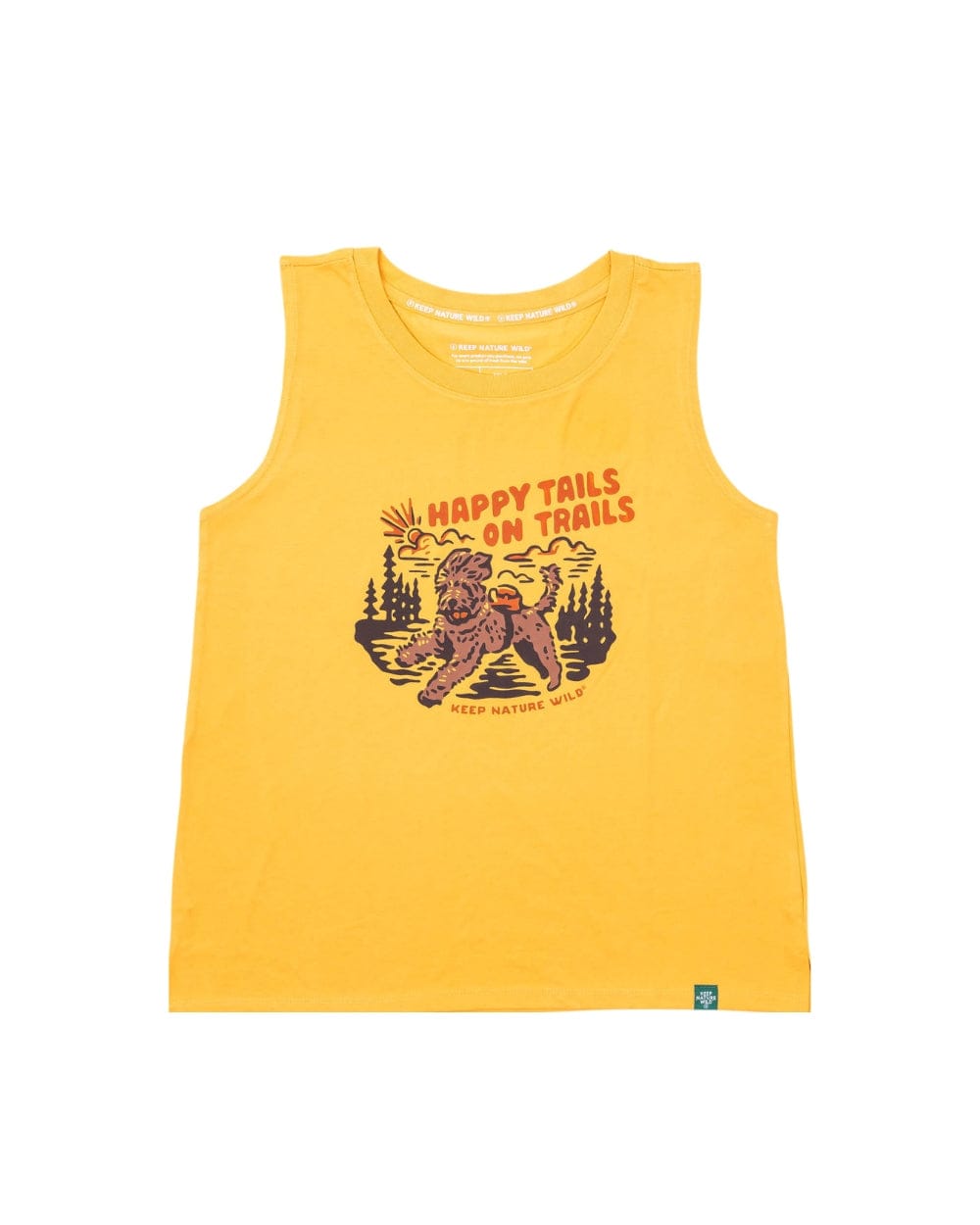 Keep Nature Wild Tank Happy Tails on Trails Forest Women's Muscle Tank | Mustard