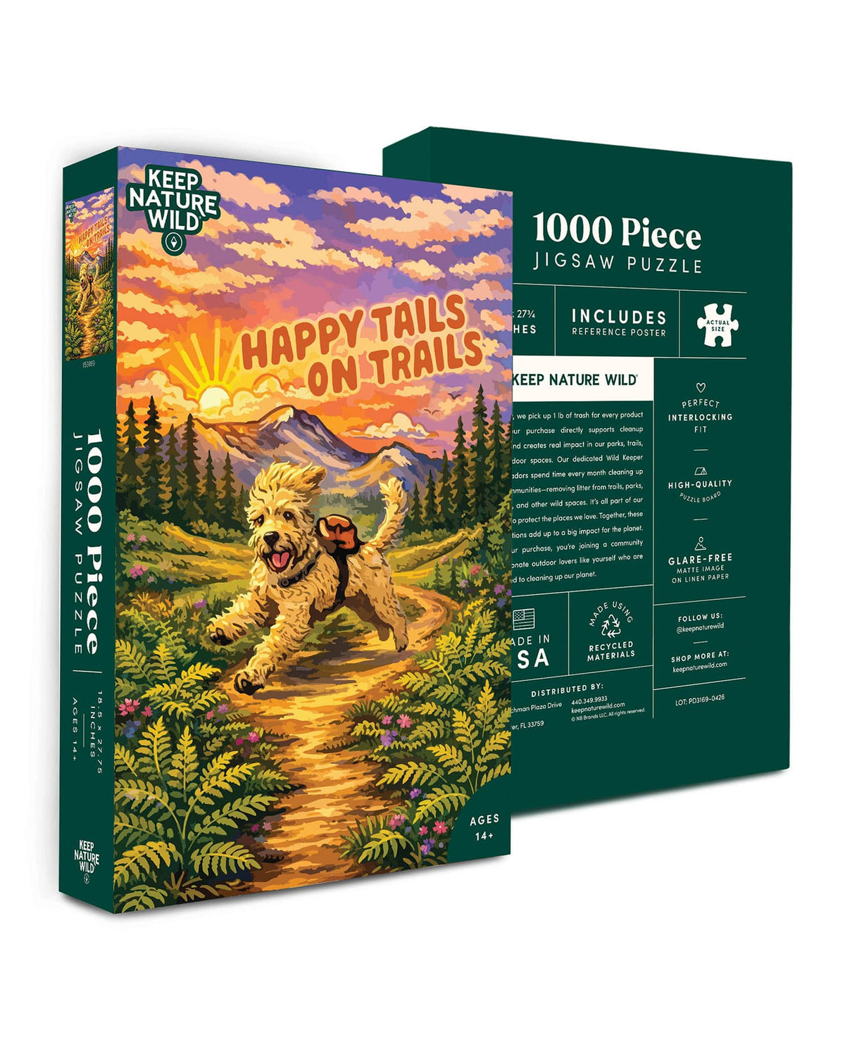 Keep Nature Wild Puzzle Happy Tails On Trails Puzzle | 18.5 x 27.75" | 1000 Piece