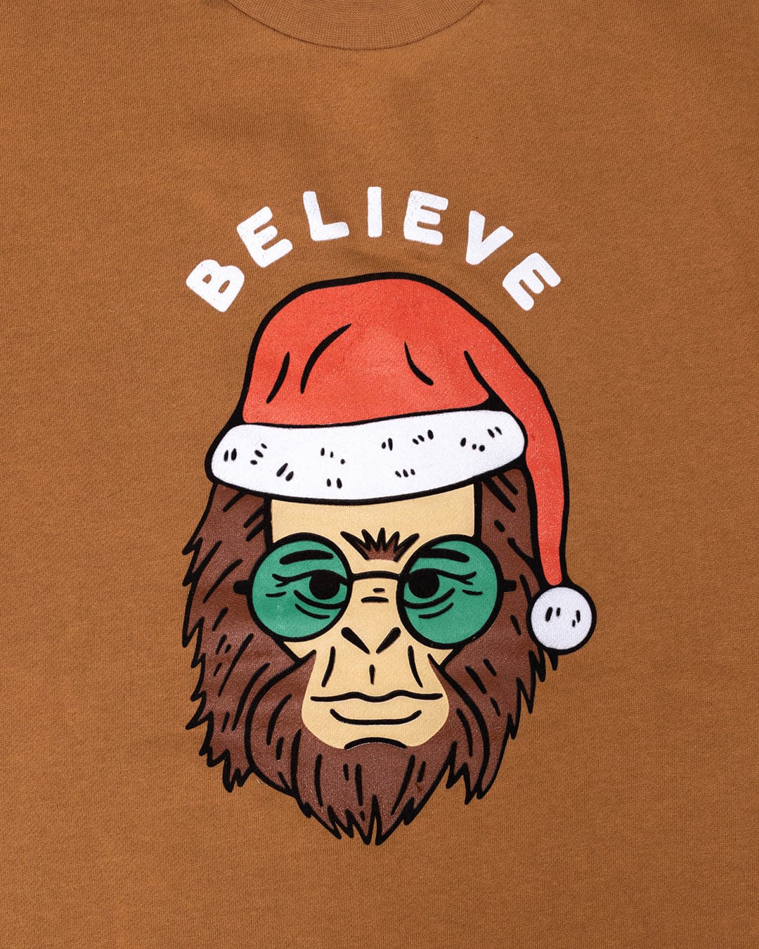 Keep Nature Wild Outerwear Holiday Clyde the Sasquatch Crewneck Sweatshirt | Camel