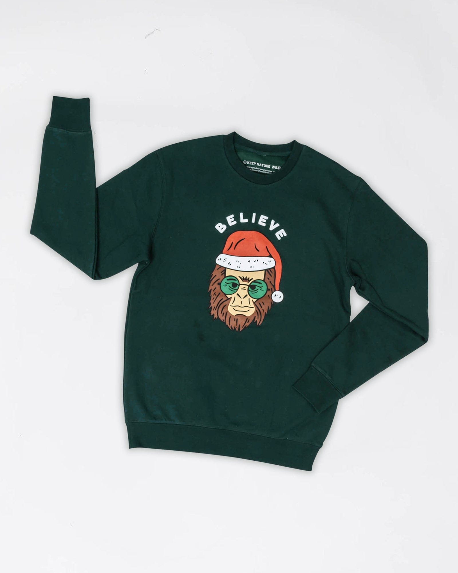 Keep Nature Wild Outerwear Holiday Clyde the Sasquatch Crewneck Sweatshirt | Pine