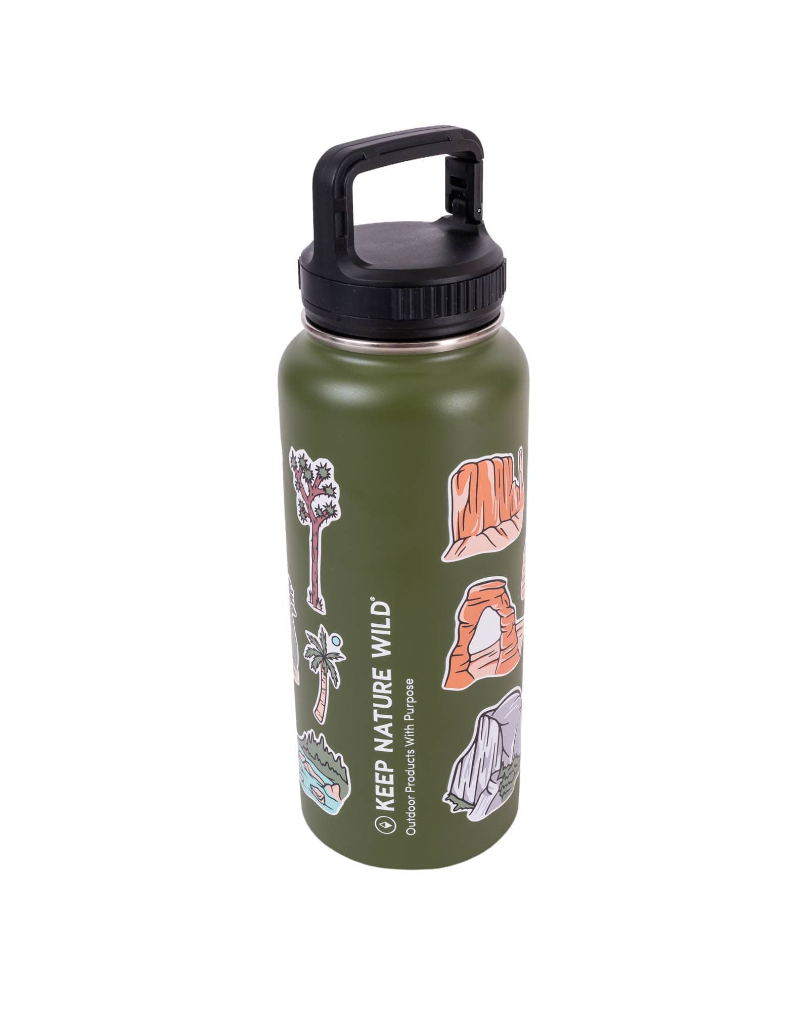 Keep Nature Wild Water Bottle Insulated 32oz Water Bottle: Parks | Olive