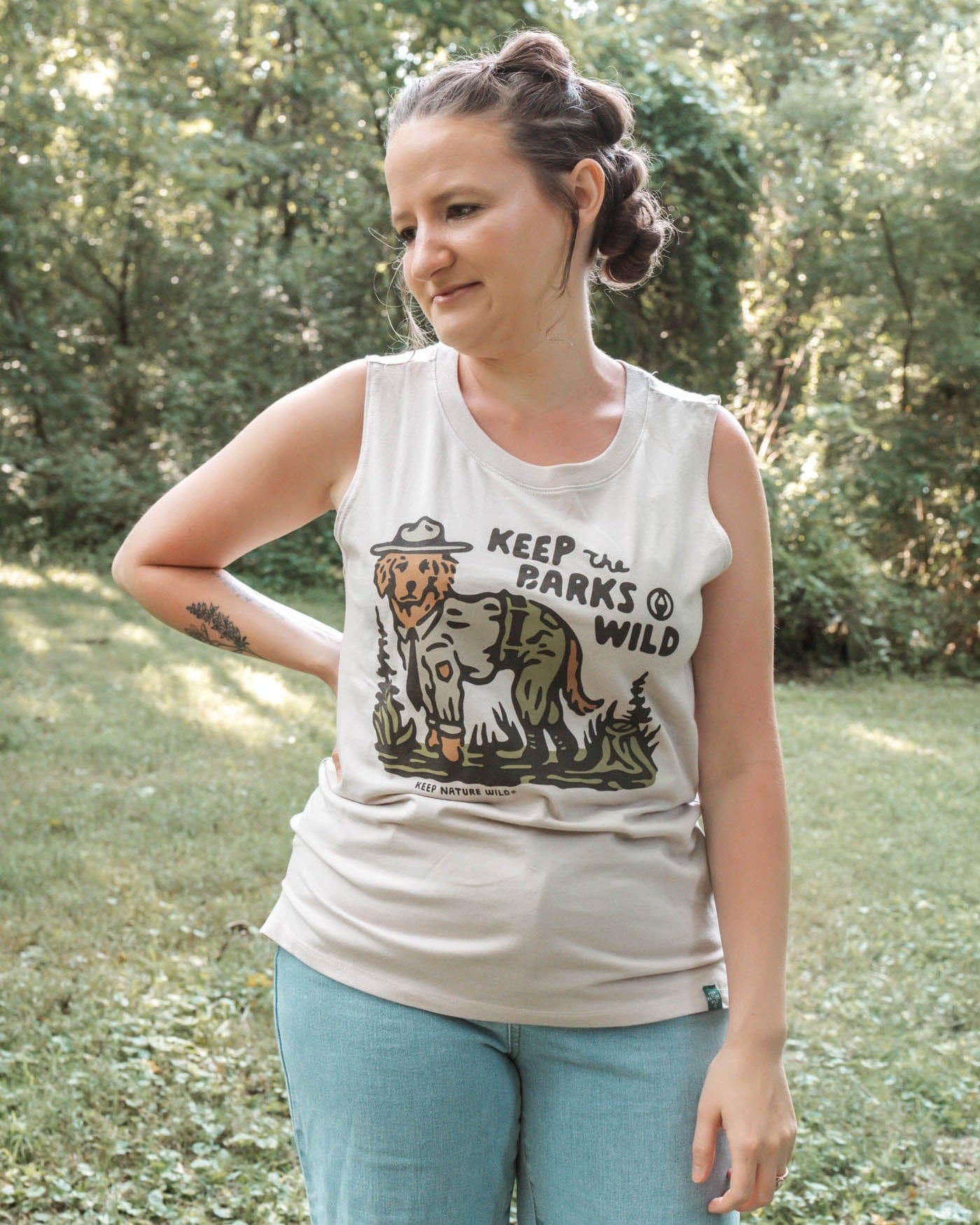 Keep Nature Wild Tank Keep the Barks Wild Women's Muscle Tank | Heather Tan