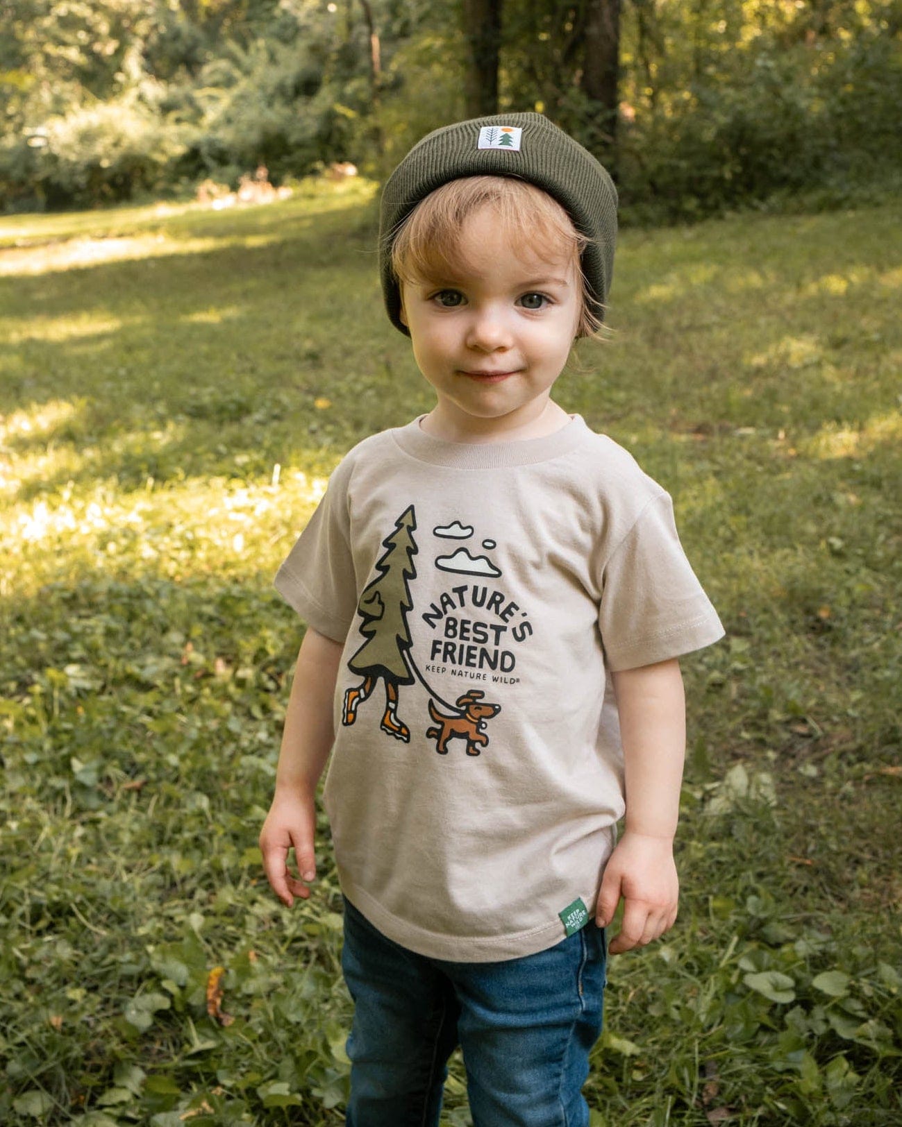Kids Evergreen Olive Cuffed Beanie | Keep Nature Wild