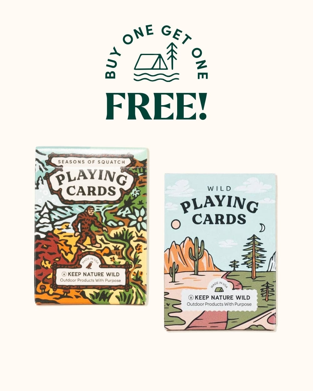 Keep Nature Wild Home KNW Playing Cards BOGO 2-Pack
