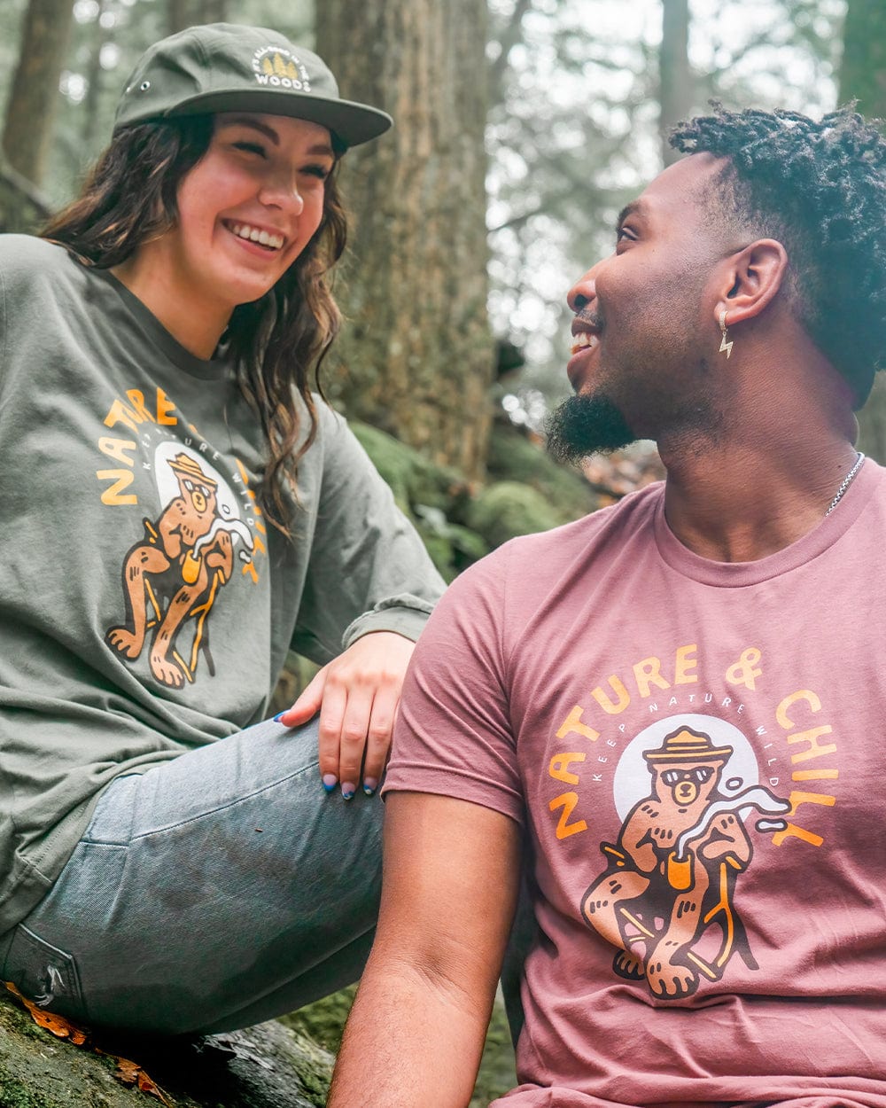 Keep Nature Wild Tee KNW Tee & Hat Bundle: Nature and Chill Tee & Wildbear Dad Hat