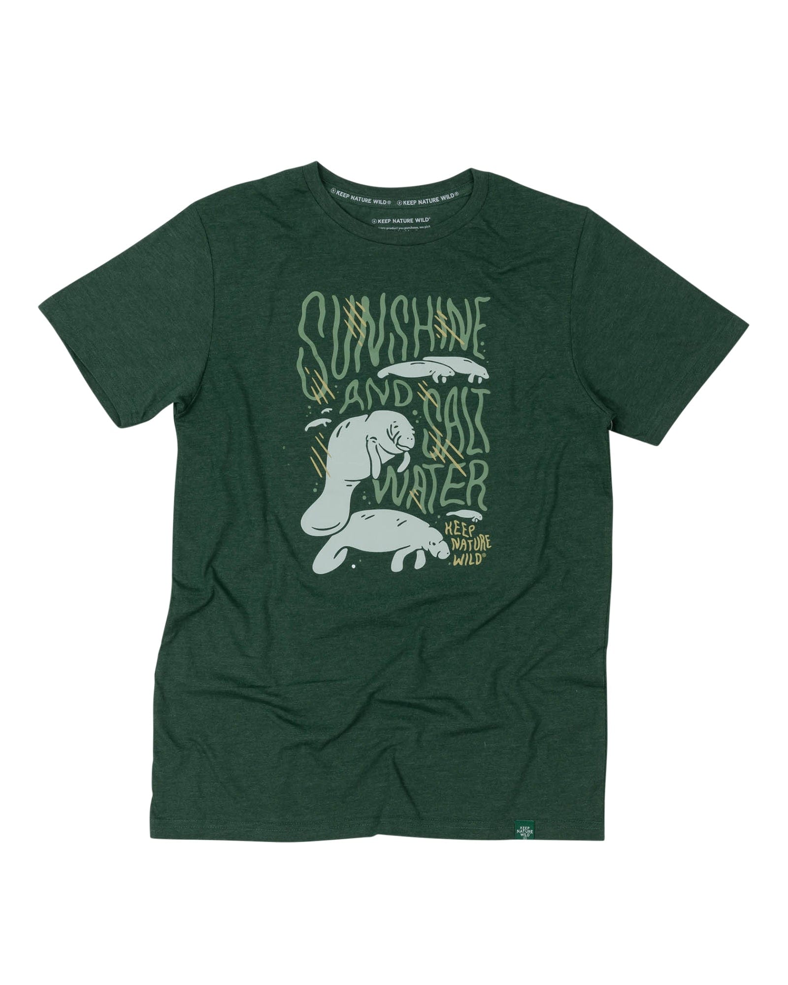 Keep Nature Wild Tee Manatees Motto Unisex Tee | Heather Forest