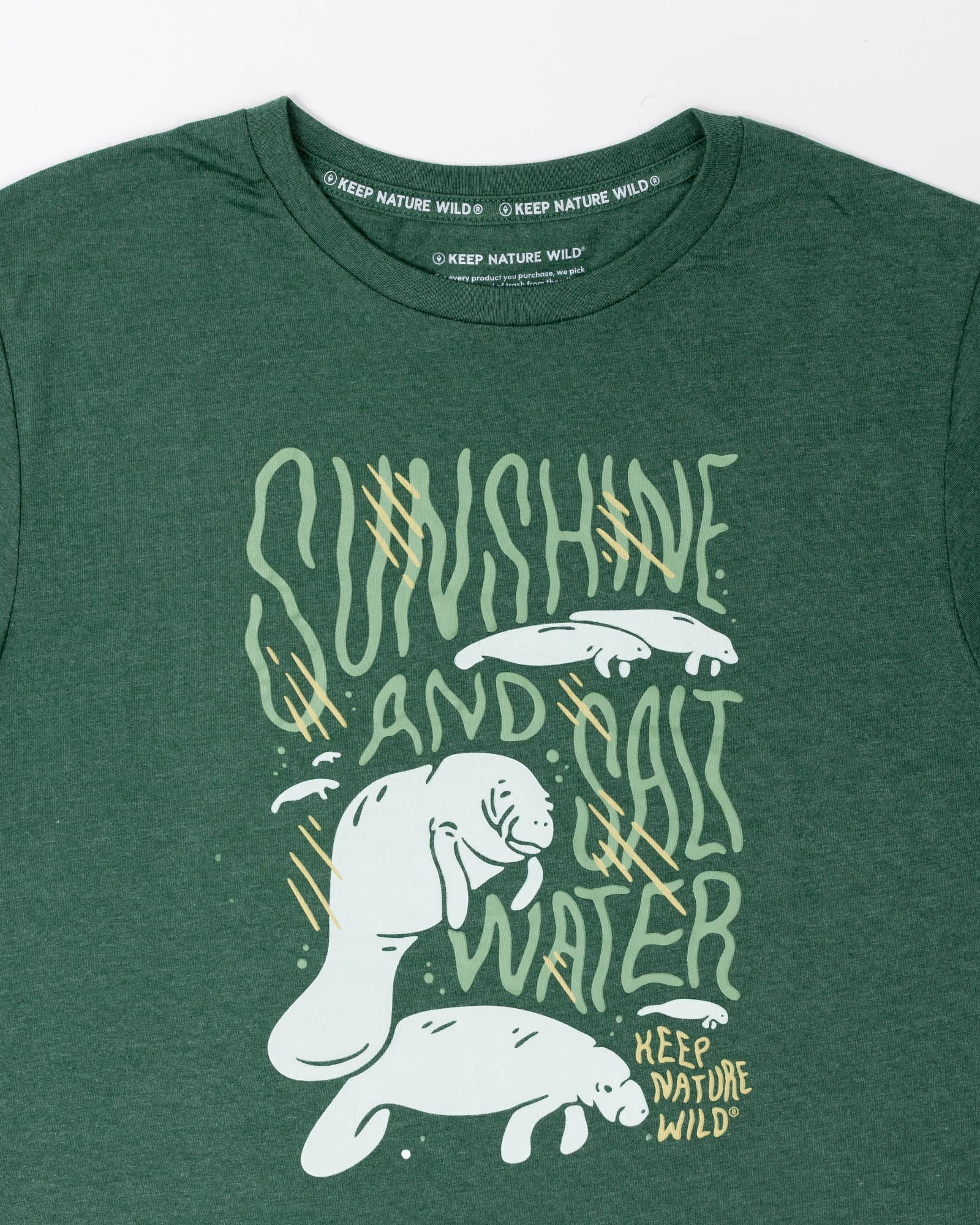 Keep Nature Wild Tee Manatees Motto Unisex Tee | Heather Forest