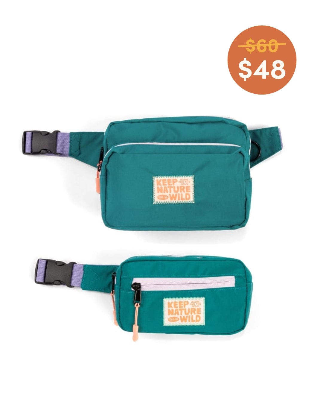 Keep Nature Wild Bundle Match Your Mini Fanny Pack Bundle | Teal/Lavender