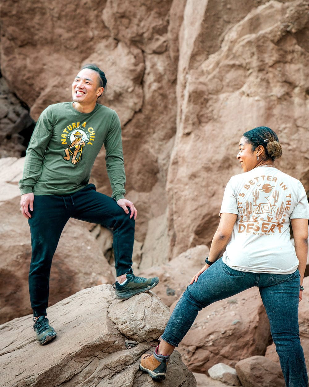 Keep Nature Wild Long Sleeve Nature and Chill Unisex Longsleeve Tee | Olive