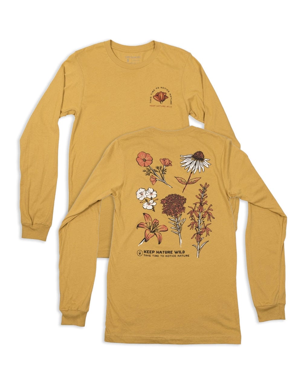 Keep Nature Wild Long Sleeve Nature Study Wildflowers Unisex Long Sleeve | Mustard