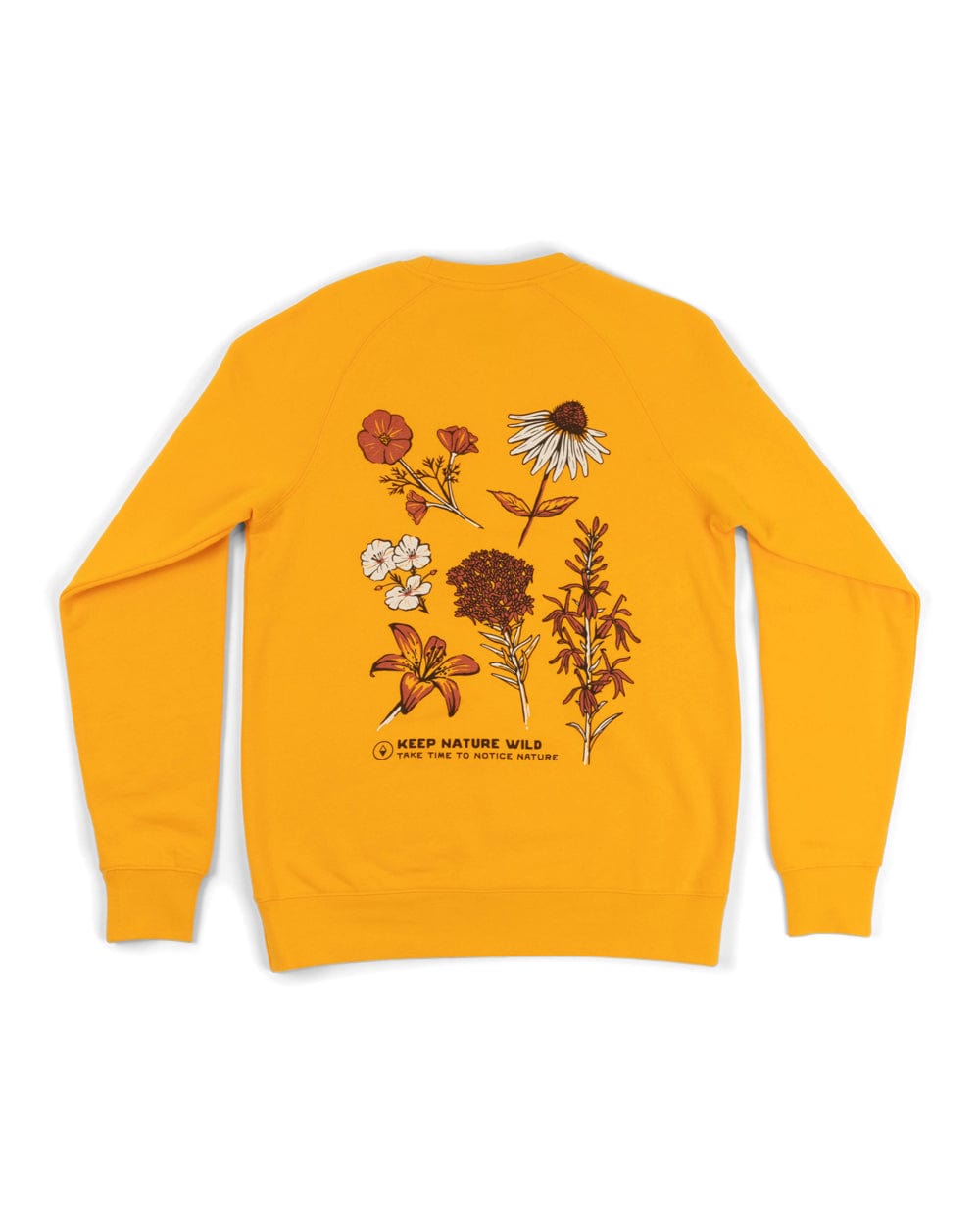 Keep Nature Wild Outerwear Nature Study Wildflowers Unisex Pullover | Marigold