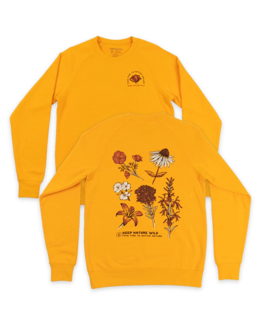 Keep Nature Wild Outerwear Nature Study Wildflowers Unisex Pullover | Marigold