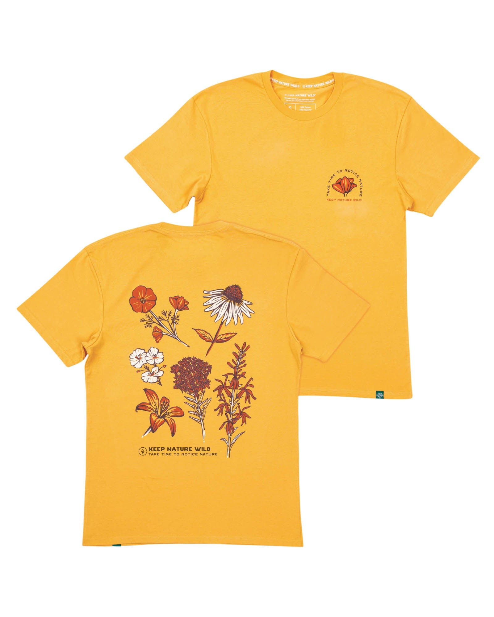 Keep Nature Wild Tee Nature Study Wildflowers Unisex Tee | Mustard