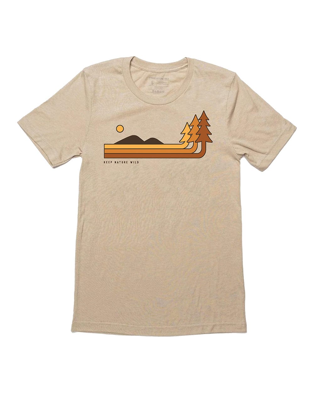 Keep Nature Wild Tee Retro Pines Unisex Tee | Heather Tan