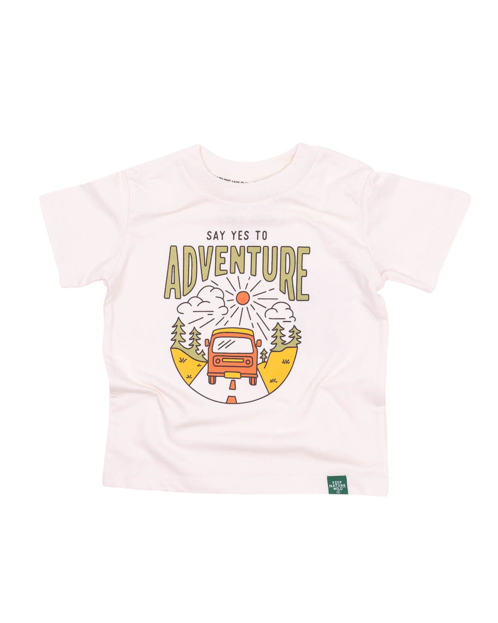 Keep Nature Wild Kids Say Yes to Adventure Toddler Tee | Heather Natural