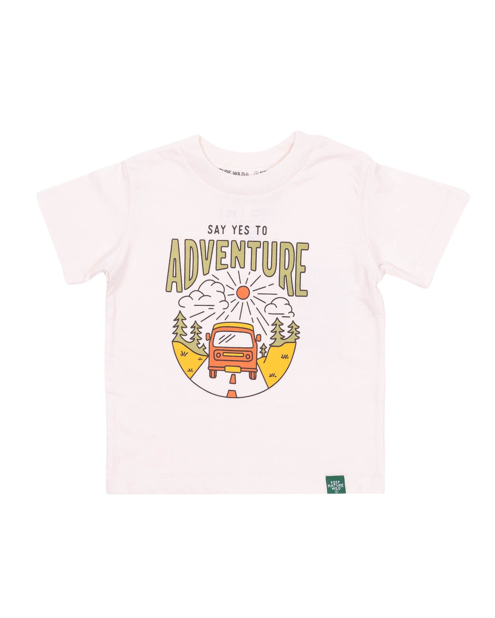 Keep Nature Wild Kids Say Yes to Adventure Toddler Tee | Heather Natural