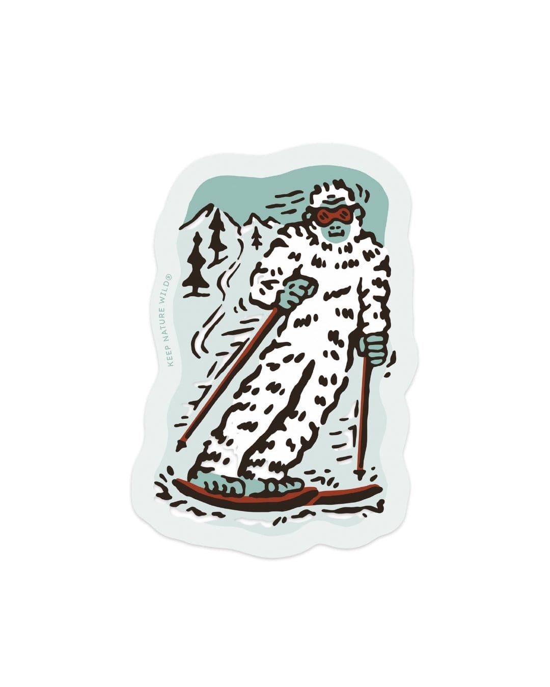 Keep Nature Wild Sticker Skiing Sasquatch | Sticker
