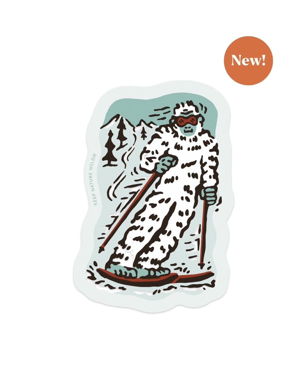 Keep Nature Wild Sticker Skiing Sasquatch | Sticker