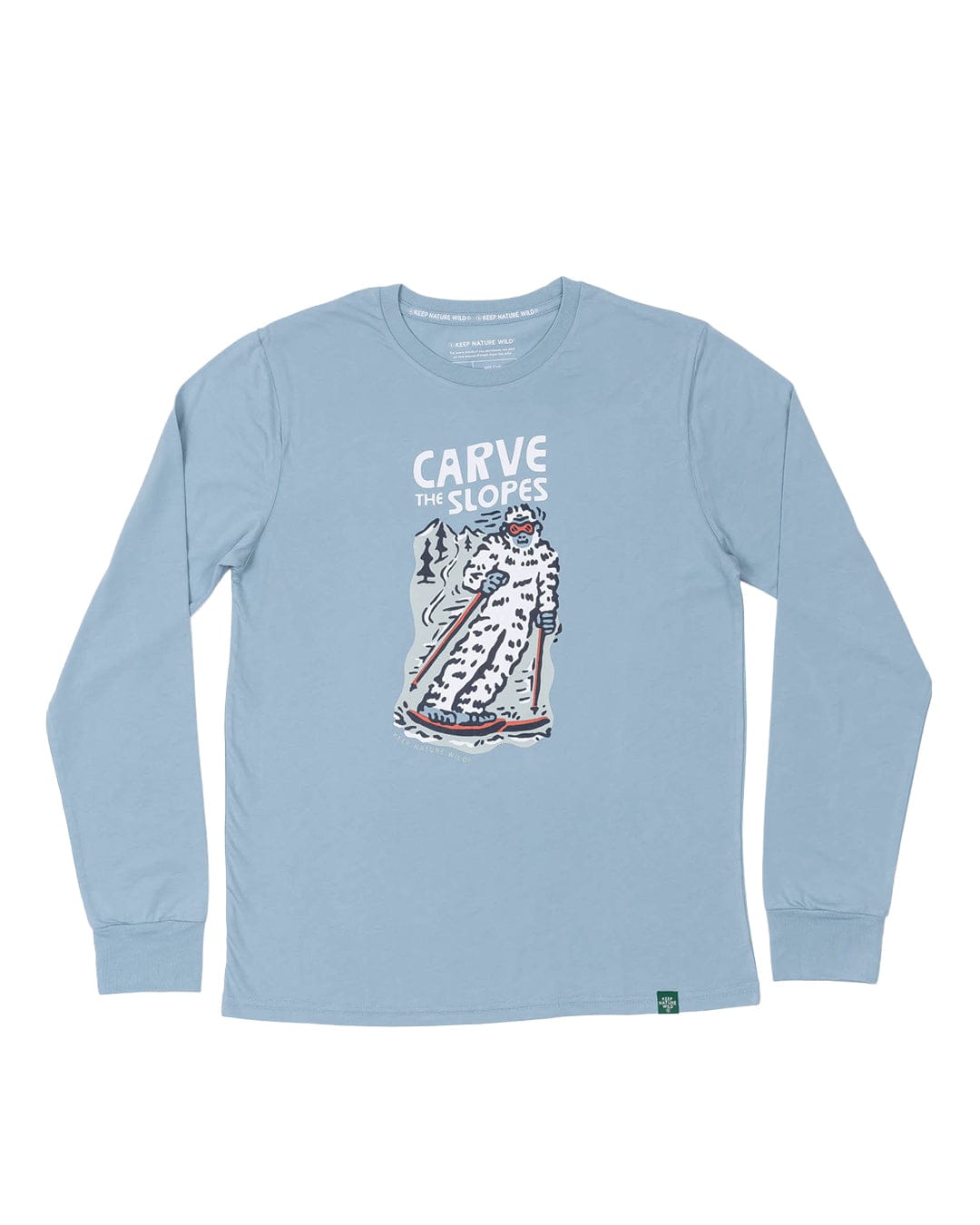 Keep Nature Wild Long Sleeve Skiing Sasquatch Unisex Long Sleeve Shirt | Morning Mist